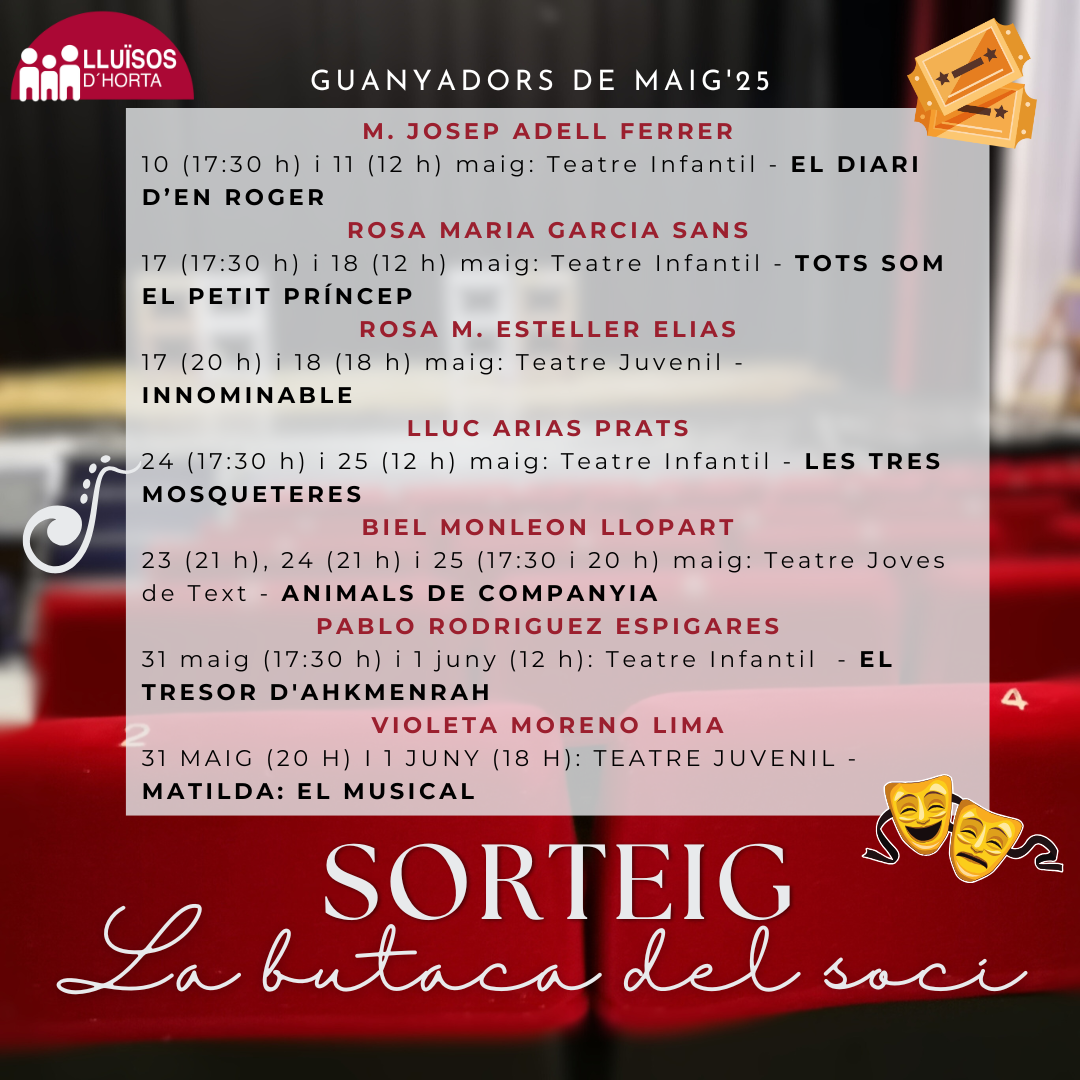 La Butaca del Soci - Maig'25